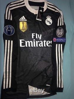 Real Madrid 2014-15 Champions League Adizero Player Issue 3rd Black Jersey RARE