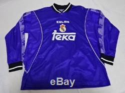1997-1998 Real Madrid Retro Vintage Jersey Shirt Camiseta Away Teka KELME M L/S