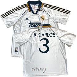 1999/00 Real Madrid Home Jersey #3 Roberto Carlos XL adidas reissue kit