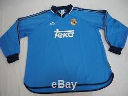 1999-2000-2001 Real Madrid Player Equipment Jersey Shirt Camiseta Third L/S XL