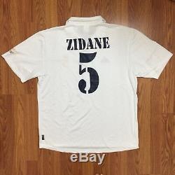 2002 Real Madrid Centenary Jersey Shirt Home La Liga Zidane 5 Adidas XL Read