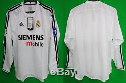 2003-2004 Real Madrid Home Jersey Shirt Camiseta UEFA Champions League M L/S NWT