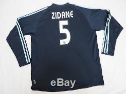 2003-2004 Real Madrid Jersey Shirt Camiseta Away SIEMENS CL UCL L/S Zidane #5 L
