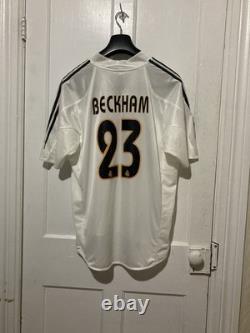 2004-05 David Beckham #23 Real Madrid Football Soccer Jersey Mens L Adidas NWT
