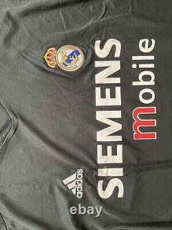 2004/05 Real Madrid Away Jersey #5 Zidane XL Adidas Soccer Siemens Black NEW
