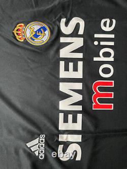 2004/05 Real Madrid Away Jersey #5 Zidane XL Adidas Soccer Siemens Black NEW