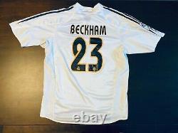 2004-2005 Rare & Vintage Real Madrid Home Soccer Jersey David Beckham M