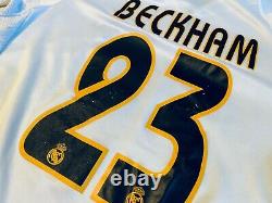 2004-2005 Rare & Vintage Real Madrid Home Soccer Jersey David Beckham M