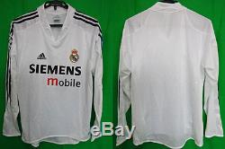 2004-2005 Real Madrid Home Jersey Shirt Camiseta UEFA Champions League CL L/S S