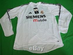 2004-2005 Real Madrid Jersey Shirt Camiseta Home Adidas Siemens mobile L/S M NWT