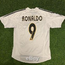 2004 2005 Real Madrid Ronaldo Jersey Shirt Kit Home White Adidas 9 M Medium Rare