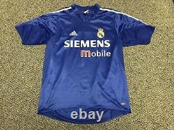 2004 2005 Real Madrid Zidane Jersey Shirt Kit Third Blue Adidas 5 S Small Away
