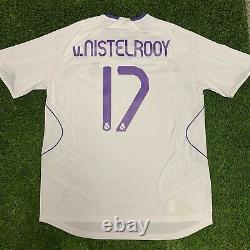 2007 2008 Real Madrid Ruud Van Nistelrooy Jersey Shirt Kit Large L Adidas White