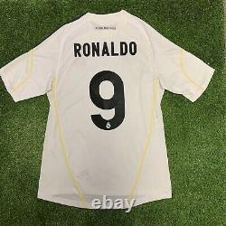 2009 2010 Real Madrid Ronaldo Adidas Jersey Shirt Kit White Home Medium La Liga