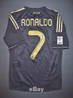 2011/2012 Adidas Real Madrid Cristiano Ronaldo Away Black Gold Jersey Shirt Kit