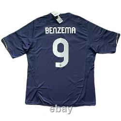 2012/13 Real Madrid Away Jersey #9 BENZEMA XL Adidas LOS BLANCO NEW