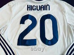 2012-2013 Rare Real Madrid CF Home Soccer Jersey Higuaín Longsleeves XL