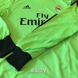 2013/14 Real Madrid Green Gk Jersey #1 Casillas XL Long Sleeve Player Issue NEW