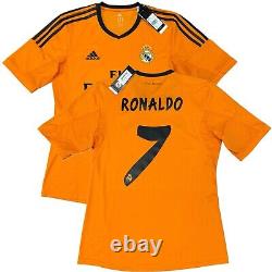 2013/14 Real Madrid Third Jersey #7 RONALDO Medium Adidas Soccer CR7 Orange Kit