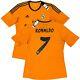 2013/14 Real Madrid Third Jersey #7 RONALDO Medium Adidas Soccer CR7 Orange Kit