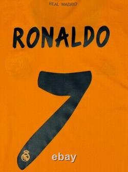 2013/14 Real Madrid Third Jersey #7 RONALDO Medium Adidas Soccer CR7 Orange Kit