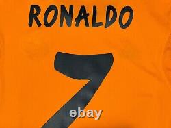 2013/14 Real Madrid Third Jersey #7 RONALDO Medium Adidas Soccer CR7 Orange Kit
