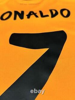 2013/14 Real Madrid Third Jersey #7 RONALDO Medium Adidas Soccer CR7 Orange Kit