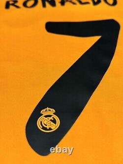 2013/14 Real Madrid Third Jersey #7 RONALDO Medium Adidas Soccer CR7 Orange Kit