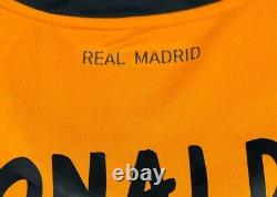 2013/14 Real Madrid Third Jersey #7 RONALDO Medium Adidas Soccer CR7 Orange Kit