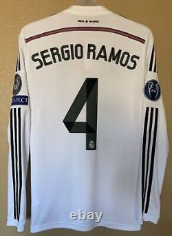 2014/15 Adidas Real Madrid Sergio Ramos Long Sleeve Jersey M shirt spain psg UCL