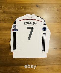 2014/15 Real Madrid Home L/S Shirt Jersey UCL No. 7 Ronaldo Size 2XL