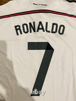 2014/15 Real Madrid Home L/S Shirt Jersey UCL No. 7 Ronaldo Size 2XL