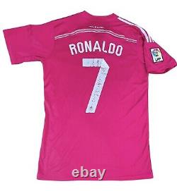 2014-2015 Adidas Authentic Real Madrid Cristiano Ronaldo Pink Jersey Medium Men