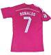 2014-2015 Adidas Authentic Real Madrid Cristiano Ronaldo Pink Jersey Medium Men