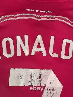 2014-2015 Adidas Authentic Real Madrid Cristiano Ronaldo Pink Jersey Medium Men