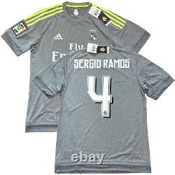 2015/16 Real Madrid Away Jersey #4 Sergio Ramos Medium Adidas Soccer NEW