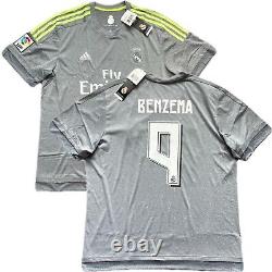 2015/16 Real Madrid Away Jersey #9 Benzema XL Adidas Soccer Football NEW