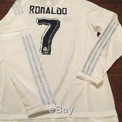 2015/16 Real Madrid Home Jersey #7 RONALDO Large Long Sleeve LOS BLANCOS NEW