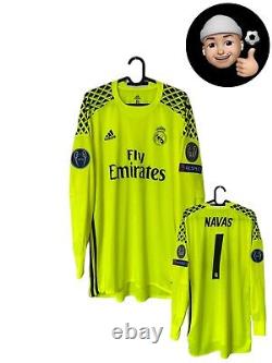 2015 2016 MATCH ISSUE Real Madrid Navas Player Home Soccer Jersey Shirt Kit Long