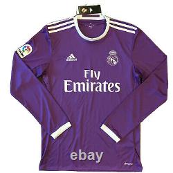 2016/17 Real Madrid Away Jersey #20 Asensio Small Adidas Long Sleeve Soccer NEW
