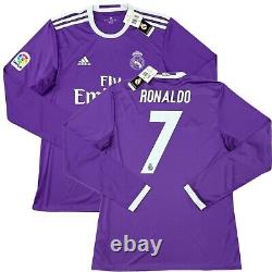 2016/17 Real Madrid Away Jersey #7 RONALDO Medium Adidas Long Sleeve CR7 NEW
