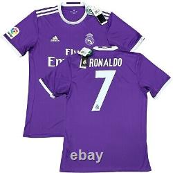 2016/17 Real Madrid Away Jersey #7 RONALDO Medium Adidas Soccer CR7 Purple Kit