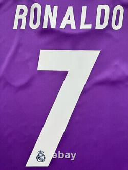 2016/17 Real Madrid Away Jersey #7 RONALDO Medium Adidas Soccer CR7 Purple Kit