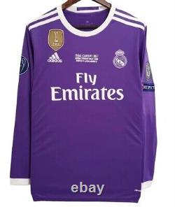 2016/17 Real Madrid Away, RONALDO 7, UEFA CL FINAL, Size Large, Long Sleeve