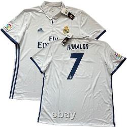 2016/17 Real Madrid Home Jersey #7 RONALDO 2 XL Adidas Short Sleeve CR7 NEW