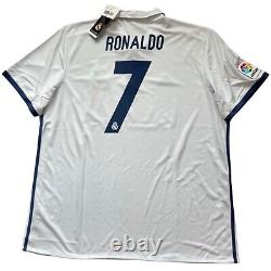 2016/17 Real Madrid Home Jersey #7 RONALDO 2 XL Adidas Short Sleeve CR7 NEW