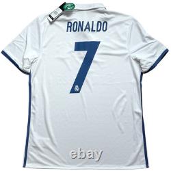 2016/17 Real Madrid Home Jersey #7 RONALDO Large adidas Soccer La Liga CR7 Kit