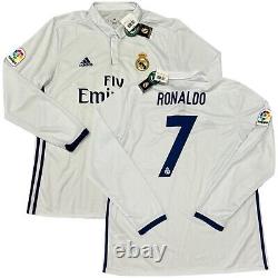 2016/17 Real Madrid Home Jersey #7 RONALDO XL Adidas Long Sleeve CR7 NEW