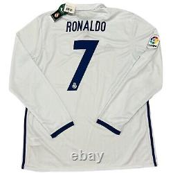 2016/17 Real Madrid Home Jersey #7 RONALDO XL Adidas Long Sleeve CR7 NEW