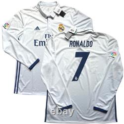 2016/17 Real Madrid Home Jersey #7 Ronaldo adidas XL Long Sleeve CR7 white
